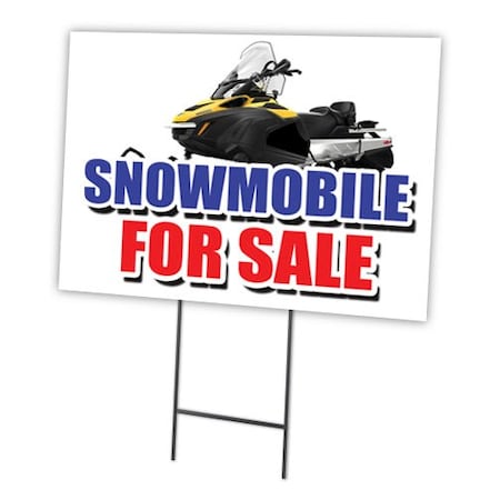 Signmission Snowmobile For Sale Yard & Stake outdoor plastic coroplast window, C-1216-DS-Snowmobile For Sale C-1216-DS-Snowmobile For Sale
